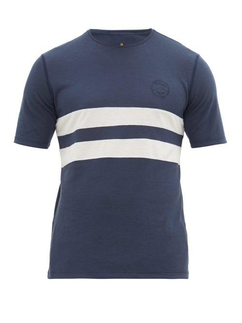 Matchesfashion.com Iffley Road - Cambrian Striped Piqu T Shirt - Mens - Navy Multi