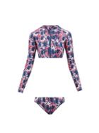 Matchesfashion.com Thorsun - Toni Tie Dye Rash Guard Bikini - Womens - Pink Multi