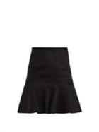 Matchesfashion.com Isabel Marant - Kelly Flared Cotton Blend Mini Skirt - Womens - Black