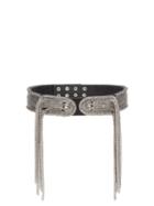 Matchesfashion.com Christopher Kane - Chain-embellished Leather Belt - Womens - Silver