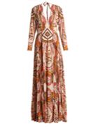 Etro Bengal Floral-print Pleated Crepe Gown