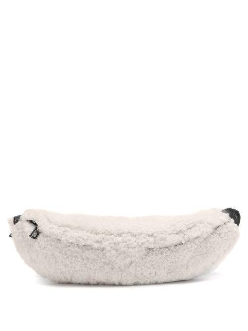 Matchesfashion.com Staud - Nat Oversized Shearling Belt Bag - Womens - White