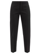 Chlo - Cropped Twill Slim-leg Trousers - Womens - Black