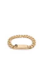 Matchesfashion.com Alexander Mcqueen - Skull Plaque Chain Bracelet - Womens - Gold