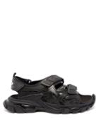 Mens Shoes Balenciaga - Track Velcro-strap Faux-leather And Rubber Sandals - Mens - Black