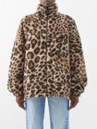 Raey - Oversized Leopard Camel Hair Fleece - Womens - Tan Multi