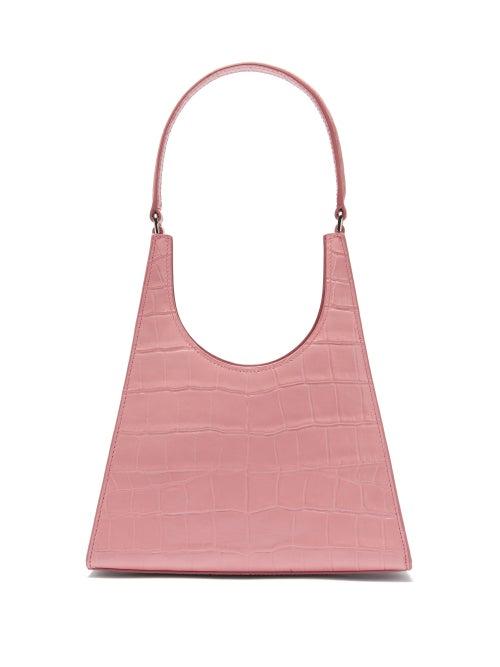 Matchesfashion.com Staud - Rey Crocodile-effect Leather Handbag - Womens - Pink