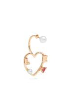 Delfina Delettrez Diamond, Rhodolite, Pearl & Pink-gold Earring