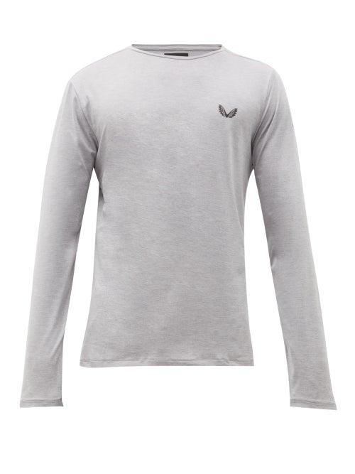 Matchesfashion.com Castore - Aitkins Logo Print Ventilated Long Sleeved T Shirt - Mens - Grey