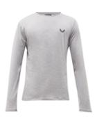 Matchesfashion.com Castore - Aitkins Logo Print Ventilated Long Sleeved T Shirt - Mens - Grey