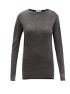 Raey - Raw-trim Merino Wool Crew-neck Sweater - Womens - Charcoal