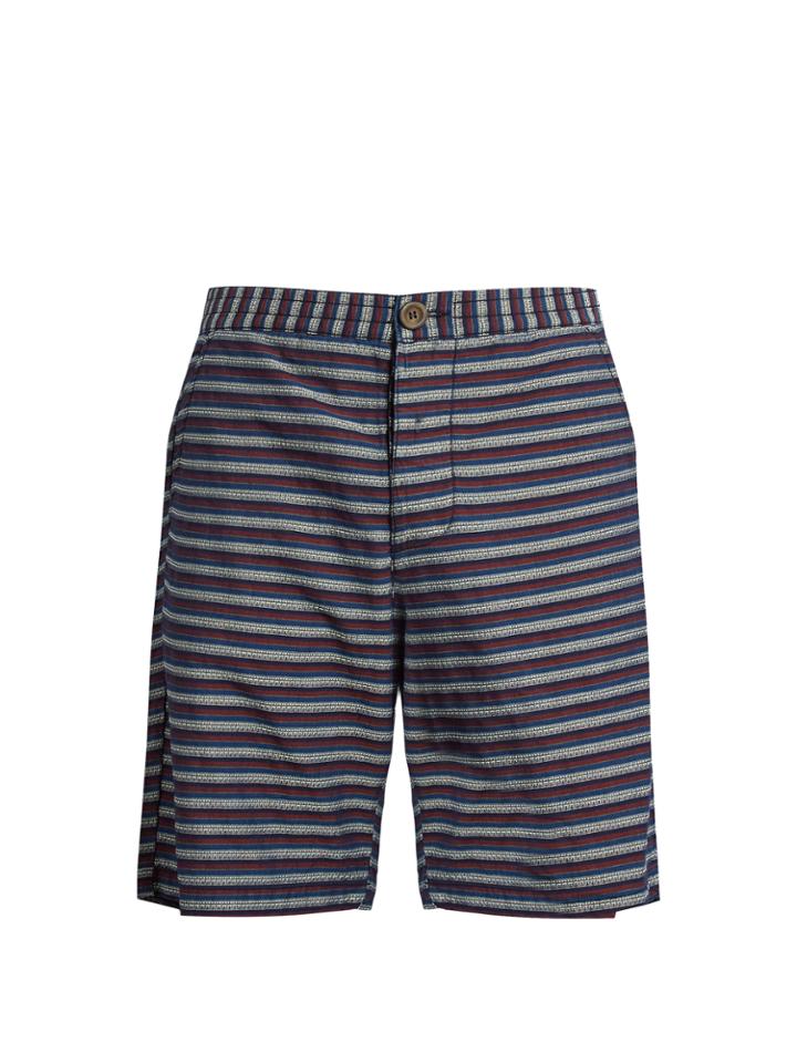 Oliver Spencer Striped Cotton Shorts