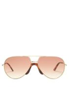 Matchesfashion.com Gucci - Tinted Aviator Sunglasses - Womens - Brown Multi