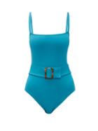 Matchesfashion.com Eres - Guilty Belted Swimsuit - Womens - Blue