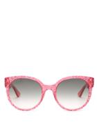 Gucci Round-frame Glitter-acetate Sunglasses