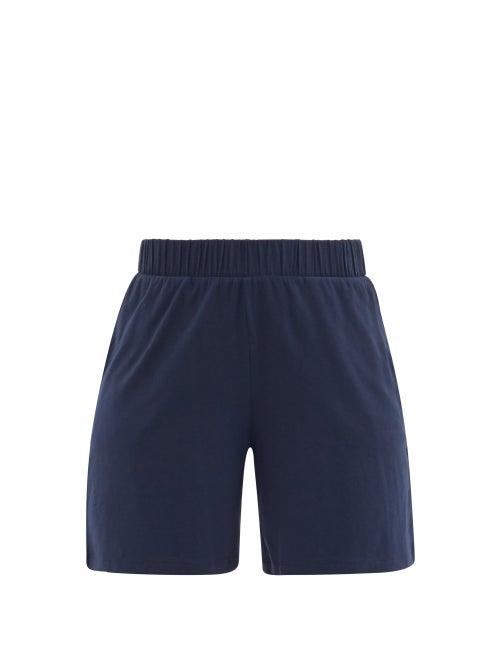 Ladies Lingerie Skin - Monika Elasticated-waist Jersey Shorts - Womens - Navy