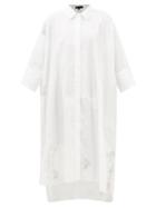 Joseph - Dania Lace-panel Cotton-poplin Shirt Dress - Womens - White