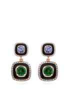Selim Mouzannar Diamond, Tsavorite, Tanzanite & Gold Mina Earrings