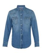 Matchesfashion.com Ralph Lauren Purple Label - Western Denim Shirt - Mens - Indigo