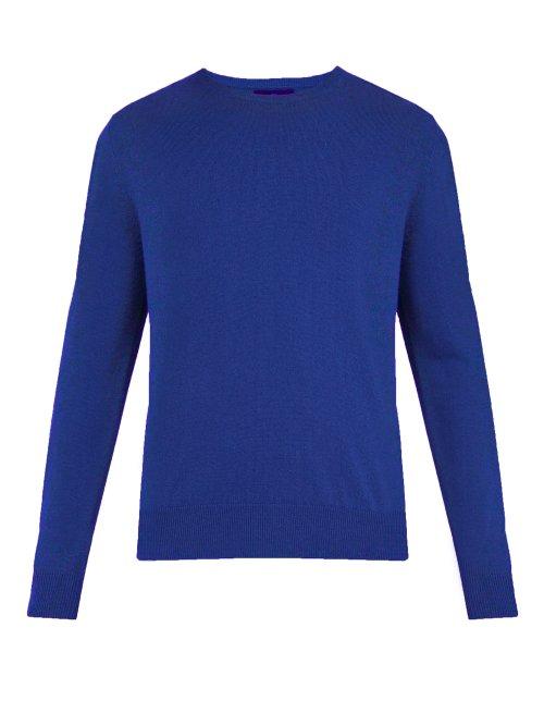Matchesfashion.com Allude - Crew Neck Cashmere Sweater - Mens - Blue