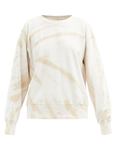 Matchesfashion.com Les Tien - Tie-dye Brushed-back Cotton Sweatshirt - Womens - Beige