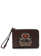 Matchesfashion.com Christian Louboutin - Tinos Crest Embellished Leather Wallet - Mens - Brown