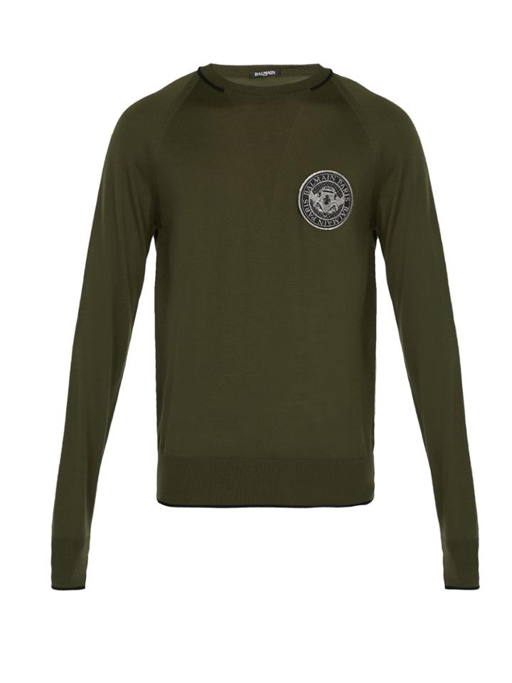 Balmain Logo-patch Wool Sweater