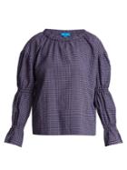 M.i.h Jeans Long-sleeved Gingham Cotton-blend Top