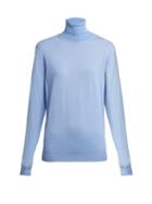 Matchesfashion.com Stella Mccartney - Virgin Wool Roll Neck Sweater - Womens - Blue