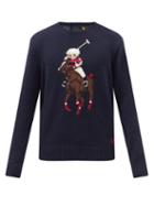 Polo Ralph Lauren - Polo Bear-jacquard Cotton-blend Sweater - Mens - Navy