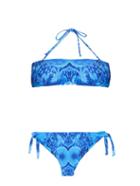 Athena Procopiou Royal Blue-print Bandeau Bikini