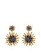 Matchesfashion.com Dolce & Gabbana - Sunflower Crystal Clip Earrings - Womens - Gold