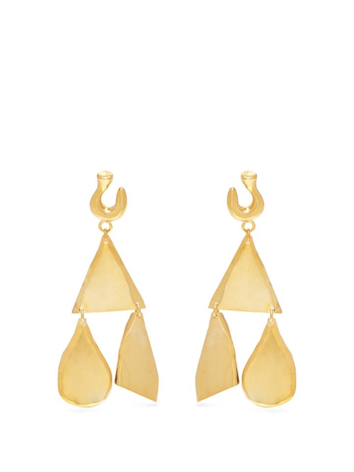Sophia Kokosalaki Hook & Runes Gold-plated Earrings