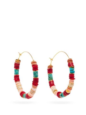 Matchesfashion.com Elise Tsikis - Calcutta Turquoise & 24kt Gold-plated Earrings - Womens - Pink Multi