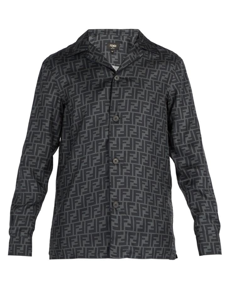 Fendi Ff Logo-print Silk Shirt