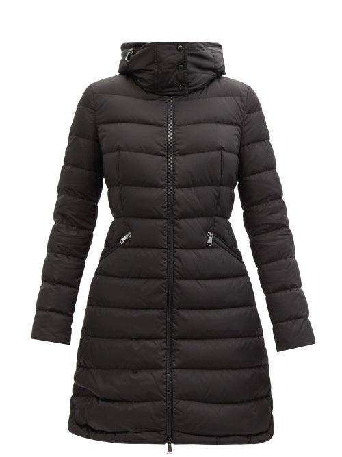 Ladies Rtw Moncler - Flammette Zip-away Hood Quilted-down Coat - Womens - Black