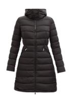 Ladies Rtw Moncler - Flammette Zip-away Hood Quilted-down Coat - Womens - Black