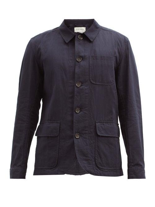 Matchesfashion.com Oliver Spencer - Cowboy Cotton-blend Twill Jacket - Mens - Navy