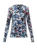Matchesfashion.com Proenza Schouler - Printed Cotton-jersey Long-sleeved T-shirt - Womens - Blue Multi