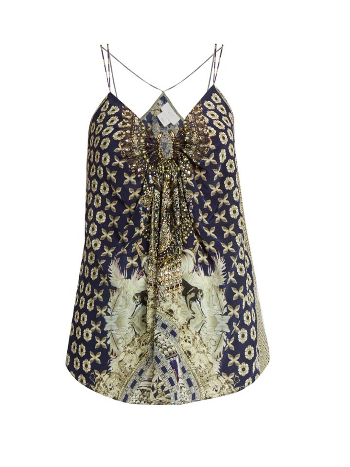 Camilla A Little Past Twilight-print Silk Cami Top