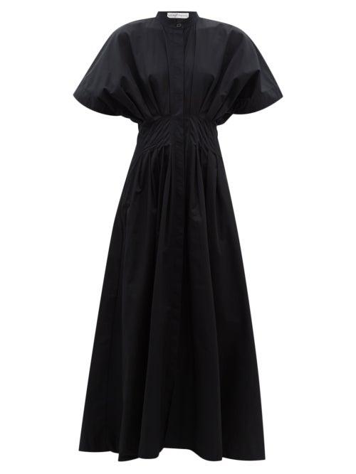 Ladies Rtw Palmer//harding - Courageous Hearts Cotton-poplin Maxi Shirt Dress - Womens - Black