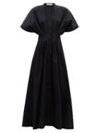 Ladies Rtw Palmer//harding - Courageous Hearts Cotton-poplin Maxi Shirt Dress - Womens - Black
