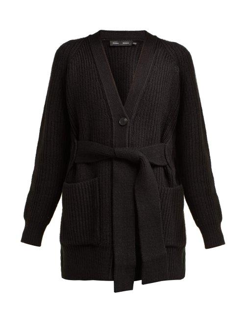 Matchesfashion.com Proenza Schouler - Tie Front Cotton Blend Cardigan - Womens - Black