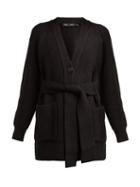 Matchesfashion.com Proenza Schouler - Tie Front Cotton Blend Cardigan - Womens - Black