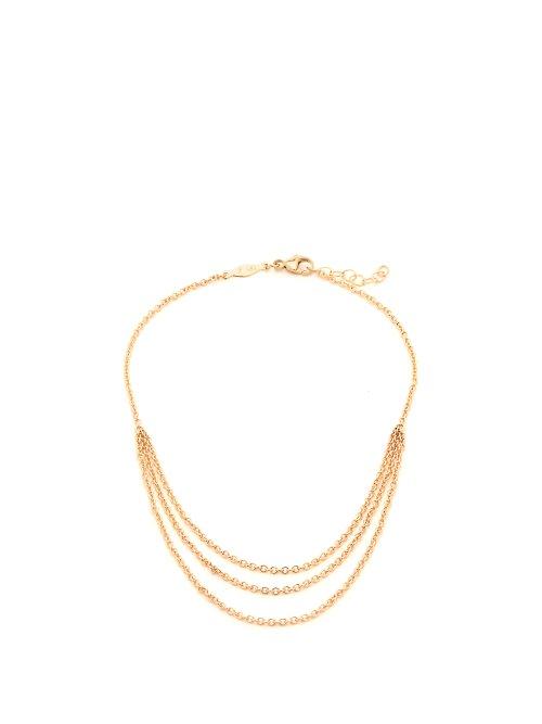 Matchesfashion.com Jacquie Aiche - Triple Chain Gold Ankle Bracelet - Womens - Gold