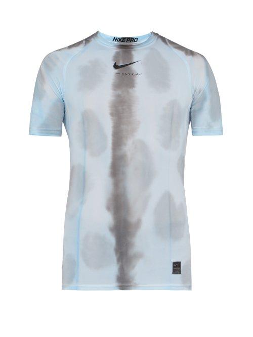 Matchesfashion.com 1017 Alyx 9sm - X Nike Tie Dye Mesh Trim T Shirt - Mens - Blue