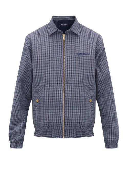 Matchesfashion.com Noon Goons - Crestline Logo-embroidered Checked Cotton Jacket - Mens - Navy