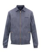 Matchesfashion.com Noon Goons - Crestline Logo-embroidered Checked Cotton Jacket - Mens - Navy