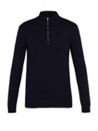 Matchesfashion.com De Bonne Facture - High Neck Wool Sweater - Mens - Navy