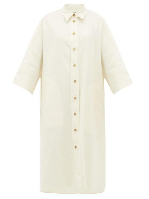 Matchesfashion.com Joseph - Baker Cotton-blend Cropped-sleeve Shirt Dress - Womens - White